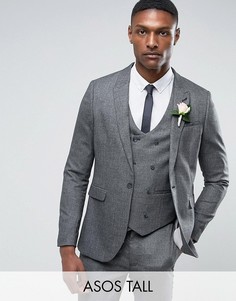 Серый фактурный пиджак ASOS TALL Wedding