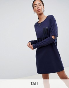 Платье-свитер с пряжками на рукавах Noisy May Tall-Синий