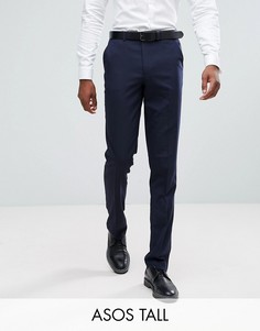 Темно-синие строгие брюки узкого кроя ASOS DESIGN Tall-Темно-синий