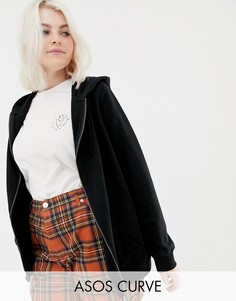 Худи черного цвета на молнии ASOS DESIGN Curve-Черный