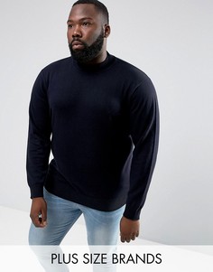 Хлопковый джемпер с высоким воротом French Connection PLUS-Темно-синий