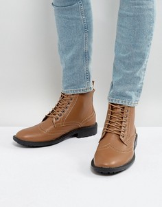 Светло-коричневые ботинки-броги Brave Soul-Светло-коричневый