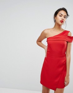 Платье мини на одно плечо со складками спереди Morgan-Красный