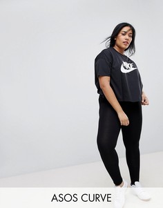 Черные леггинсы с завышенной талией ASOS DESIGN Curve-Черный