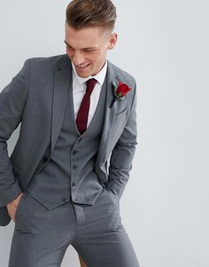 Серый приталенный пиджак New Look wedding-Черный