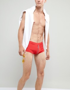 Красные плавки с молнией ASOS DESIGN-Красный