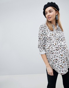 Рубашка с длинными рукавами и абстрактным звериным принтом ASOS Maternity-Мульти