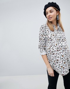 Рубашка с длинными рукавами и абстрактным звериным принтом ASOS Maternity-Мульти
