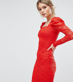 Кружевное платье миди TFNC-Красный