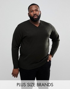 Джемпер с V-образным вырезом French Connection PLUS-Зеленый