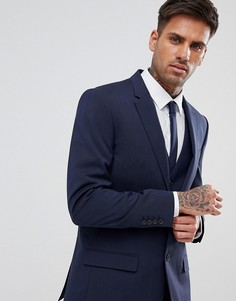 Темно-синий приталенный пиджак River Island