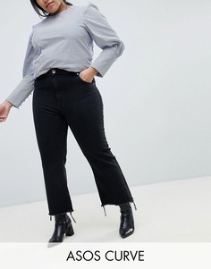 Черные укороченные расклешенные джинсы с необработанным краем ASOS DESIGN Curve Egerton-Черный
