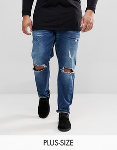 Узкие джинсы с рваными коленями Only & Sons-Синий