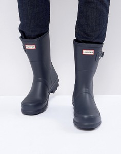 Синие короткие резиновые сапоги Hunter original-Черный