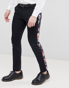 Супероблегающие брюки с полосками по бокам Noose & Monkey-Фиолетовый