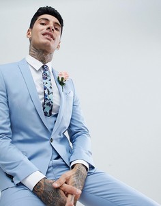 Голубой облегающий пиджак Twisted Tailor wedding-Синий