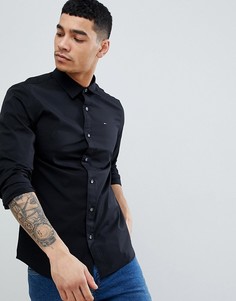 Черная эластичная приталенная рубашка Tommy Jeans-Черный