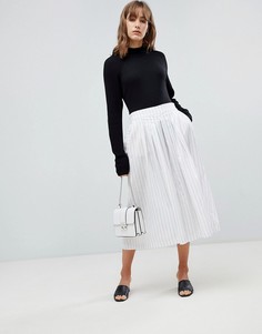 Удлиненные кюлоты в полоску Selected Femme-Мульти