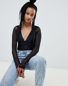 Сетчатое боди с капюшоном Ivy Park-Черный