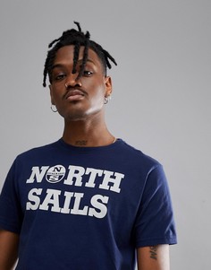 Темно-синяя футболка с логотипом North Sails-Темно-синий