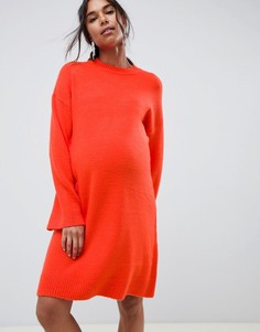 Пушистое трикотажное платье мини ASOS DESIGN Maternity-Красный