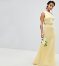 Платье макси с отделкой TFNC Petite Bridesmaid-Желтый