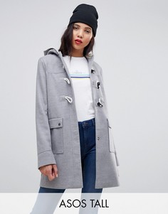 Классический дафлкот с карманами ASOS DESIGN Tall-Серый