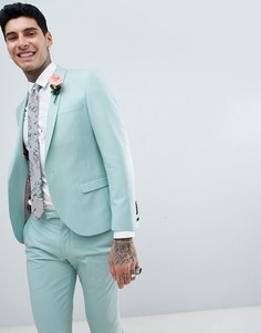 Светло-зеленый приталенный пиджак Twisted Tailor Wedding