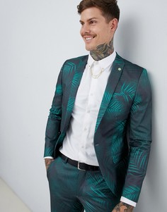 Супероблегающий пиджак с принтом Twisted Tailor-Зеленый
