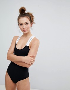 Боди с перекрестным дизайном на спине Calvin Klein-Черный