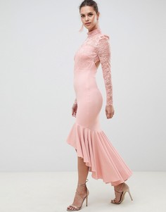 Платье макси с кружевным топом и годе City Goddess Bridesmaid-Розовый