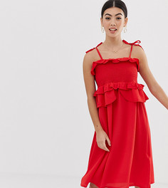 Свободное платье с оборками Lost Ink Petite-Красный