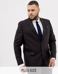 Темно-фиолетовый свадебный облегающий пиджак из ткани с добавлением шерсти River Island Big & Tall