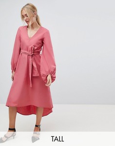 Розовое платье миди с рукавами клеш Vero Moda tall-Розовый