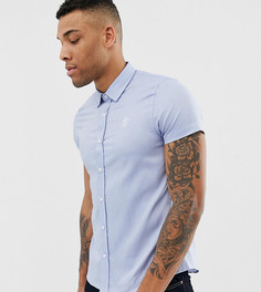 Голубая обтягивающая рубашка с короткими рукавами Gym King эксклюзивно для ASOS-Синий