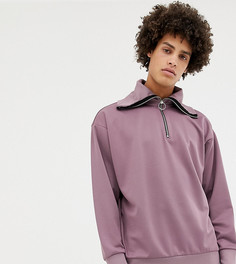 Сиреневый свитшот с высоким воротником и короткой молнией Noak-Фиолетовый