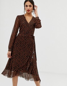 Многослойное платье с запахом и цветочным принтом Soaked In Luxury-Мульти