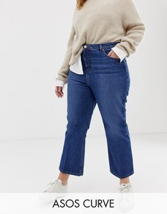Укороченные расклешенные джинсы ASOS DESIGN Curve Egerton-Синий