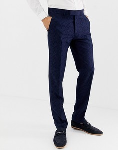 Жаккардовые брюки скинни с цветочным рисунком Farah Hookstone-Темно-синий
