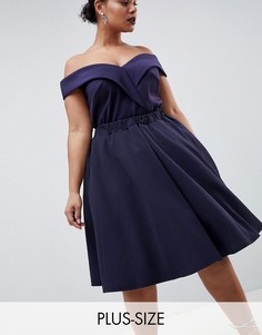 Расклешенная юбка для выпускного Club L Plus-Темно-синий