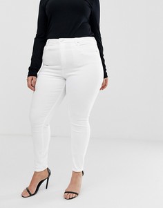 Белые джинсы скинни с завышенной талией ASOS DESIGN Curve Ridley-Белый