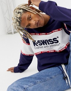 Темно-синий oversize-свитшот со вставками K-Swiss Modesto