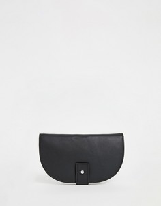 Кожаный кошелек в форме полумесяца ASOS DESIGN-Черный