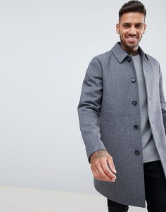 Светло-серое пальто с добавлением шерсти ASOS DESIGN-Серый