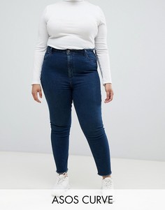 Узкие джинсы в винтажном стиле с завышенной талией ASOS DESIGN Curve Farleigh-Синий
