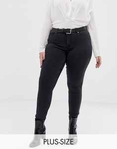 Черные выбеленные джинсы скинни Junarose-Серый