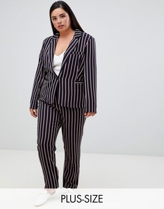 Укороченные строгие брюки в полоску Unique 21 Hero-Темно-синий