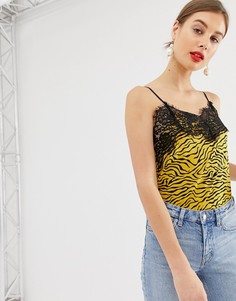 Топ на бретелях с кружевной отделкой Soaked In Luxury-Мульти