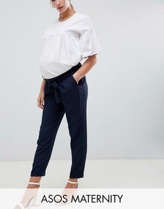 Брюки-галифе с поясом ASOS DESIGN Maternity-Темно-синий