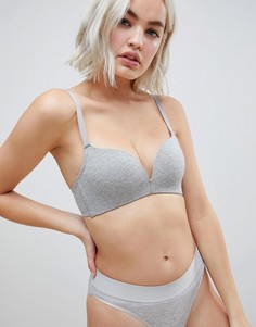 Формованный бюстгальтер пуш-ап из микрофибры без косточек ASOS DESIGN-Серый